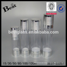 silver cap airless bottle with lid, silver cap airless bottle for cosmetics